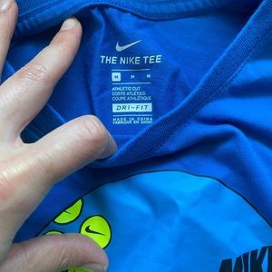 Blue short sleeve nike shirt